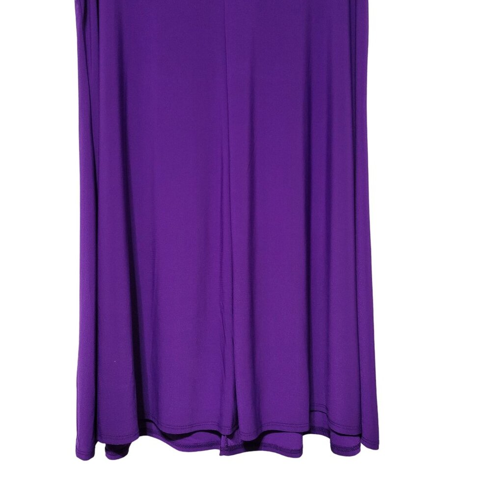 Roamans Size 22/24 1X Dress Stretch Jersey Full Swing Hem Long Purple - Picture 6 of 9